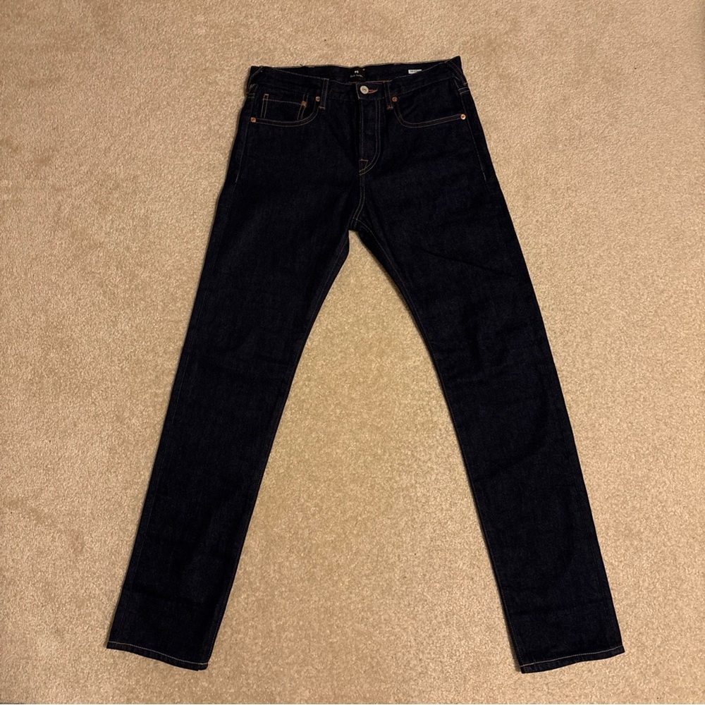Paul Smith PS Blue Denim Jeans Size 30x32 Button Fly 12.5 Oz Rigid Western Twill